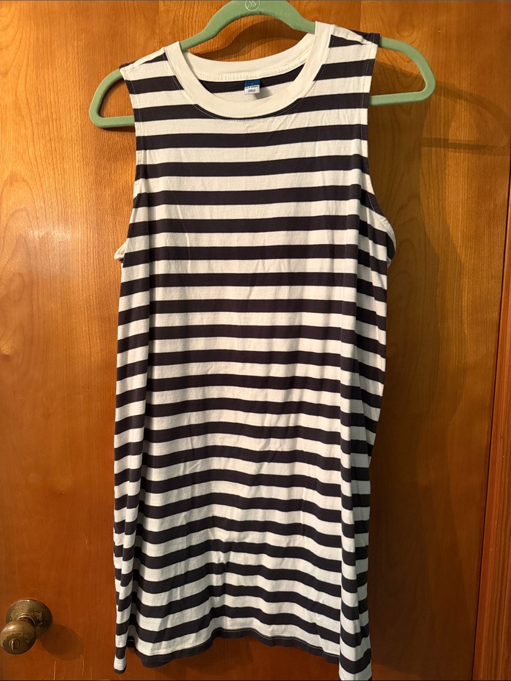 Old Navy White and Black Striped Sleeveless Dress